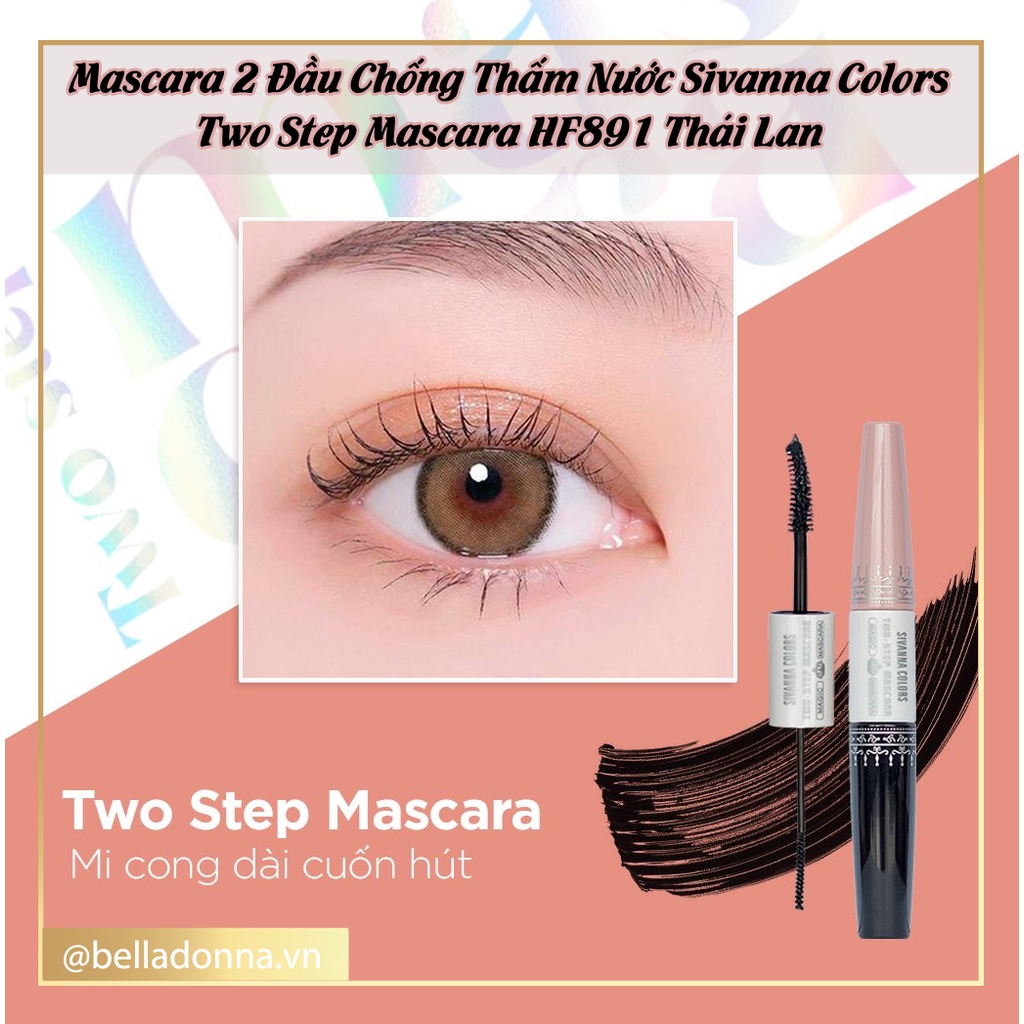 [HCM] Mascara 2 Đầu Chống Thấm Nước Sivanna Colors Two Step Mascara HF891 Thái Lan