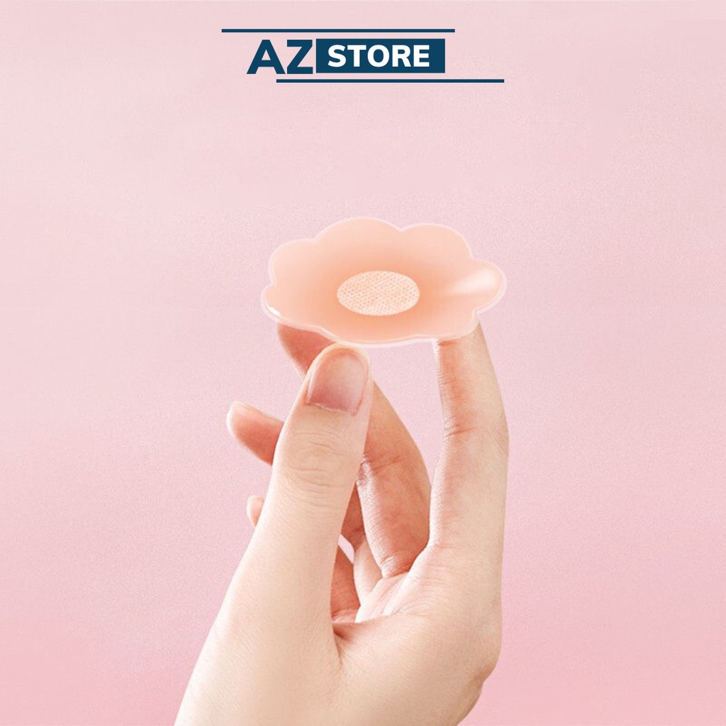 Cặp miếng dán ngực Silicon hình tròn nhũ hoa cao cấp siêu dính sử dụng nhiều lần - AZ Store
