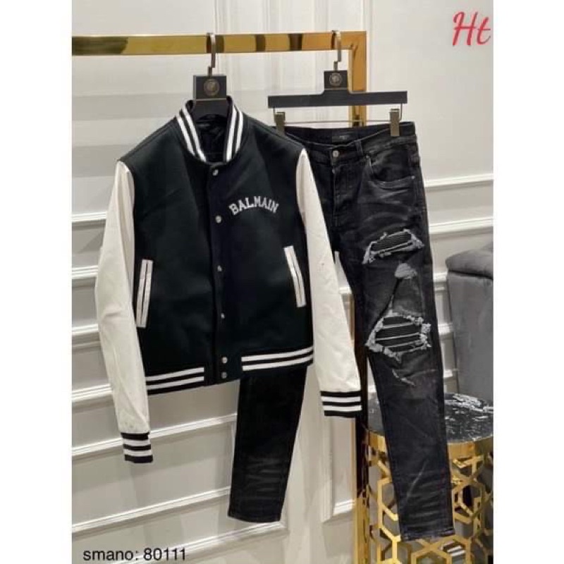 Áo bomber phối tay BALM chữ B H2A