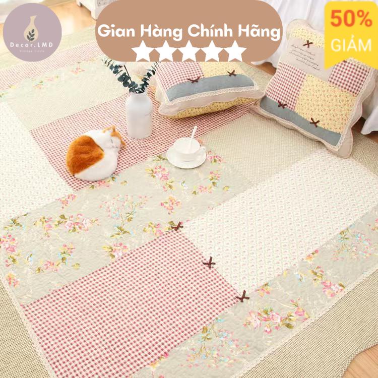 Thảm trải sàn hoạ tiết bông hoa màu sắc phong cách vintage