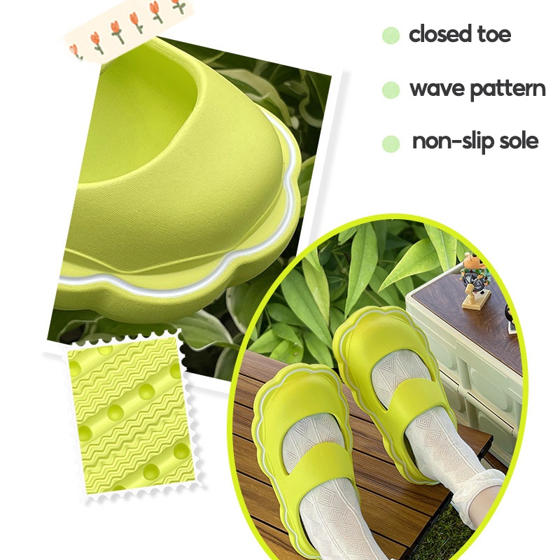 Giày sandal AYUER đế dày họa tiết gợn sóng phong cách Hàn Quốc dành cho nữ