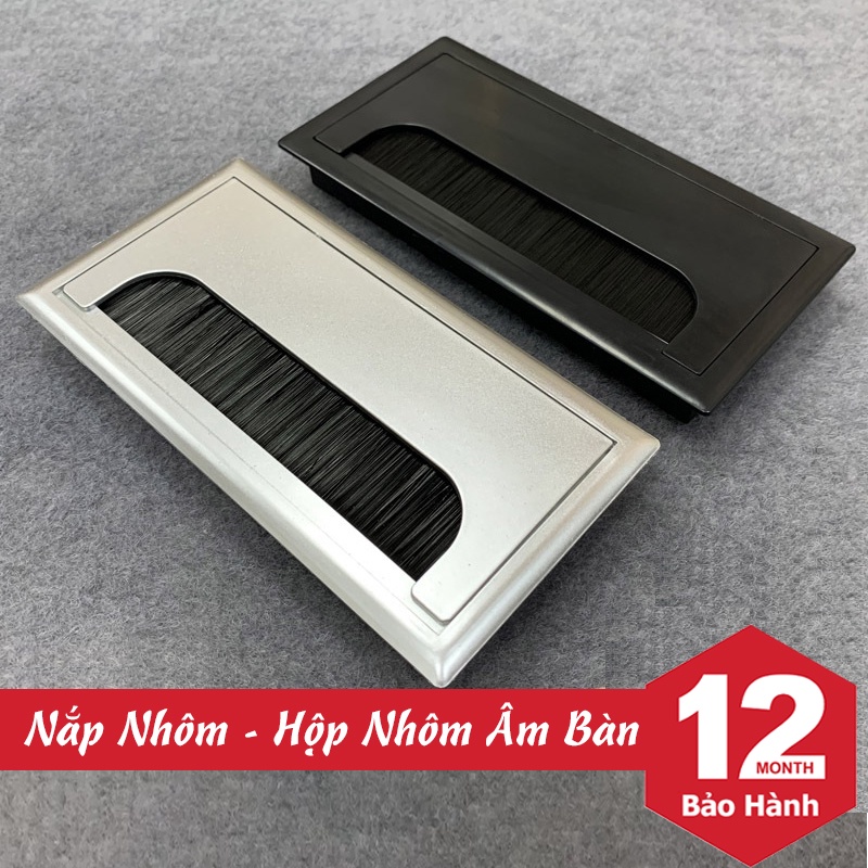 Nắp Luồn Dây Chữ Nhật 80x160mm - Nắp Luồn Dây Nhựa ABS Màu ĐEN & BẠC Cao Cấp