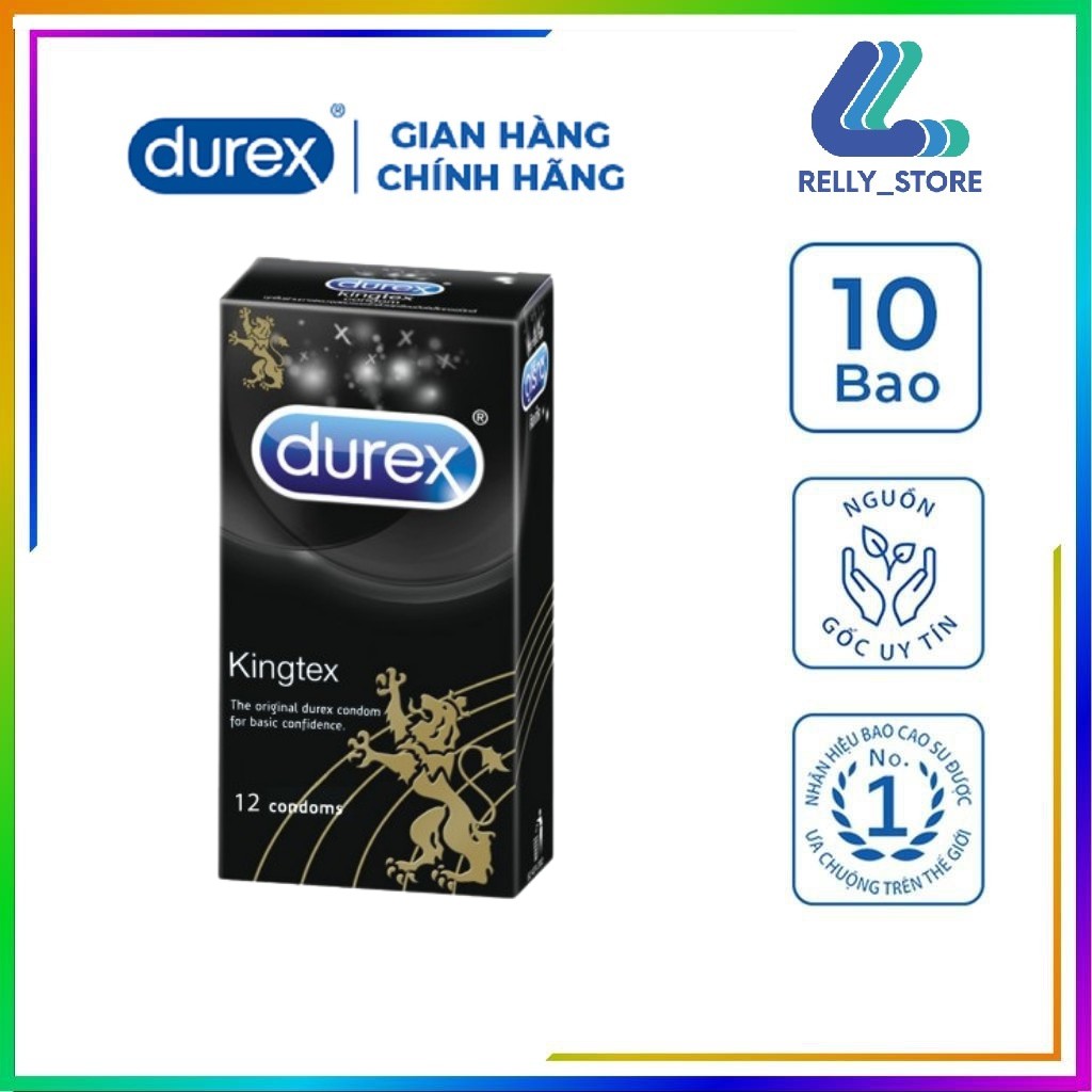 Bao cao su Durex Kingtex vừa vặn với kích thước đa số đàn ông người Việt hộp 12c