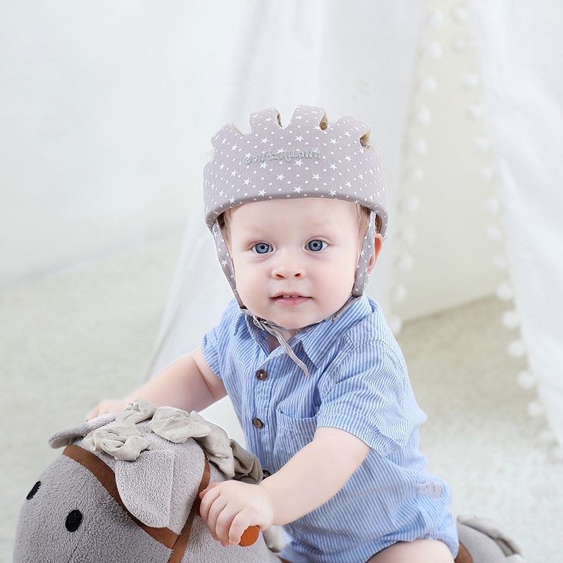 Mũ bảo hiểm cho bé tập bò, tập đi, siêu nhẹ, siêu thoáng, điều chỉnh theo kích thước vòng đầu
