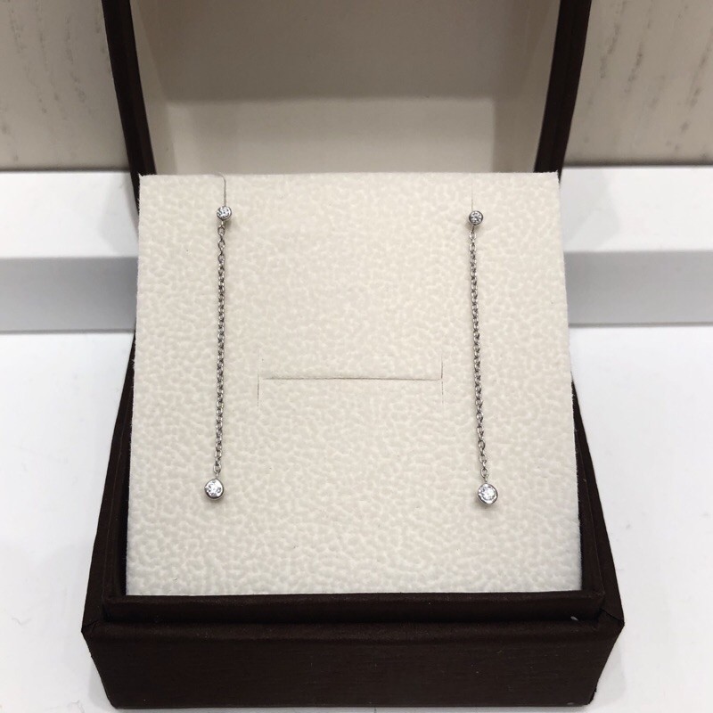 Hoa tai bạc dài đính đá ESTELLE