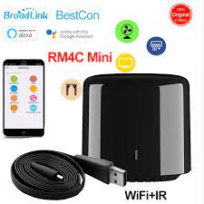 Hỏa Tốc HN-Bộ Điều Khiển Hồng Ngoại BroadLink RM4c Mini BestCon Điều Khiển Điều Hòa Quạt Tivi, Ra Lệnh Bằng Giọng Nói
