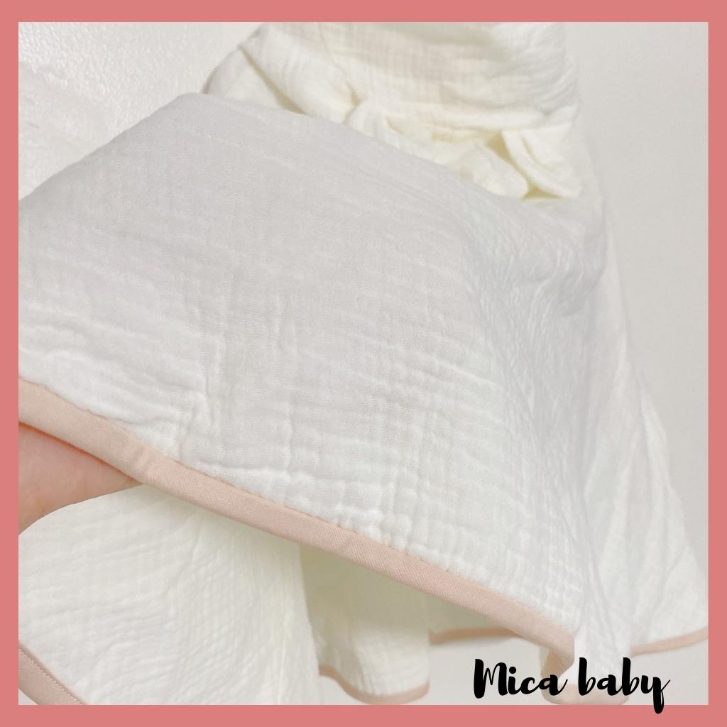 Áo choàng thu đông chất liệu xô muslin đính gấu dễ thương cho bé QA34 Mica Baby