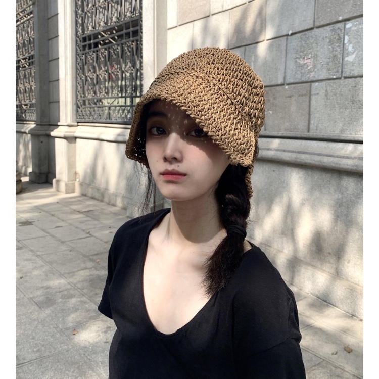 Nón Vành Đan Cói Thủ Công Dễ Phối Đồ Thời Trang Hè Phong Cách Hàn Quốc Cho Nữ