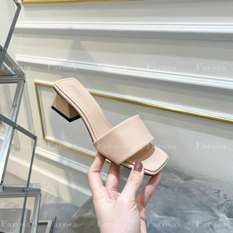 Dép lê nữ quai bản to gót vát 4cm mẫu mới của năm mã L167