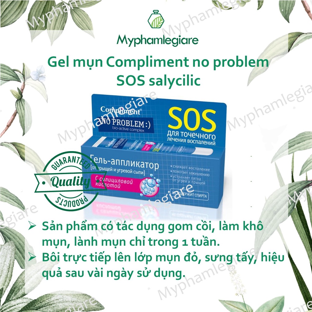 Gell mụn compliment no problem SOS salycilic loại bỏ mụn trứng cá