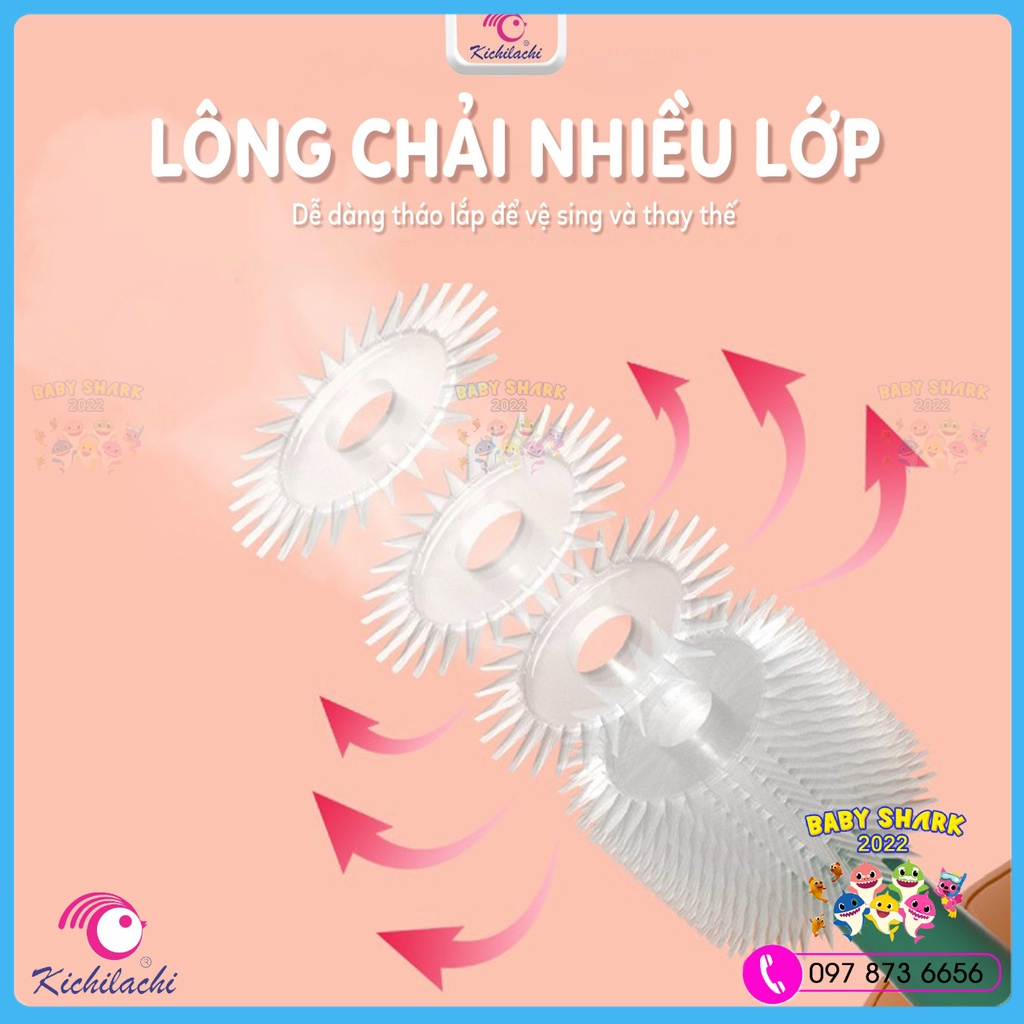 [Chính hãng] Bàn chải xoay 360 KICHILACHI cho bé từ 6 tháng