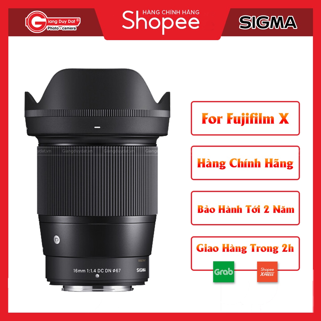 Ống Kính Sigma 16mm f/1.4 DC DN Contemporary Dành Cho Máy Ảnh Fujifilm X Chính Hãng