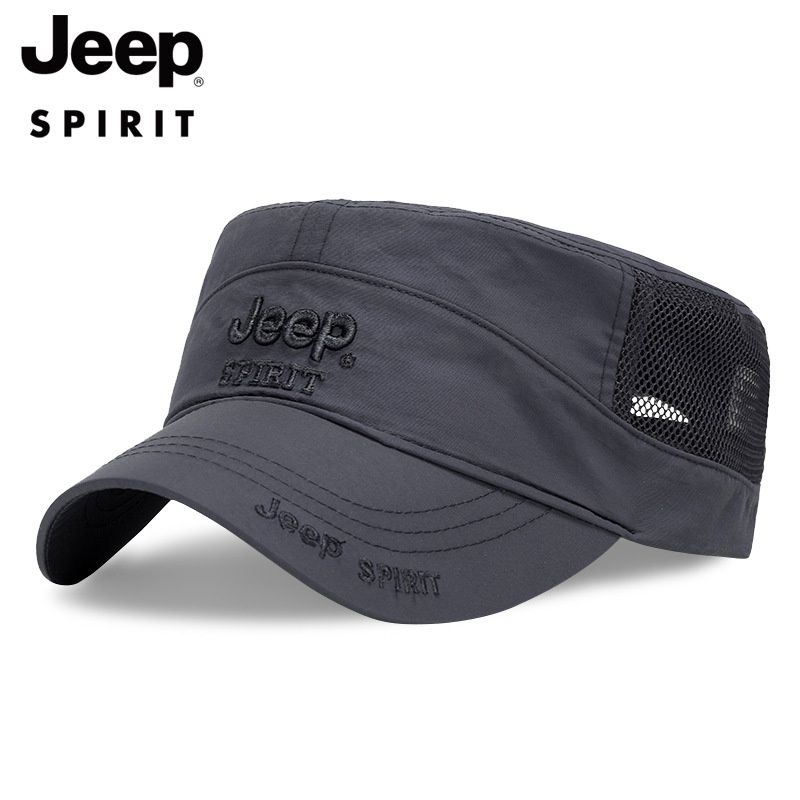 Jeep Spirit  Mũ Lưỡi Trai  Nam Và Nữ Màu Trơn Phối Lưới Thời Trang Mùa Hè