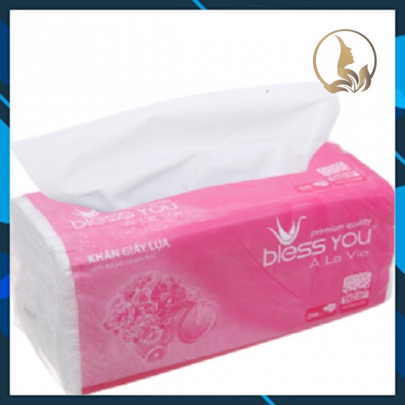 [Thùng 40 Gói] Có Mã QR - Khăn Giấy Lụa Rút Bless You 2 Lớp Gói 250 Tờ