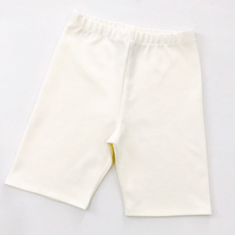 Quần biker nữ thun dầy màu kem trắng