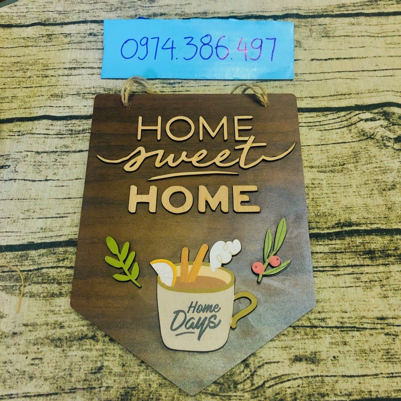 Bảng gỗ decor chữ Home Sweet Home treo tường trang trí phòng khách phòng ngủ homestay