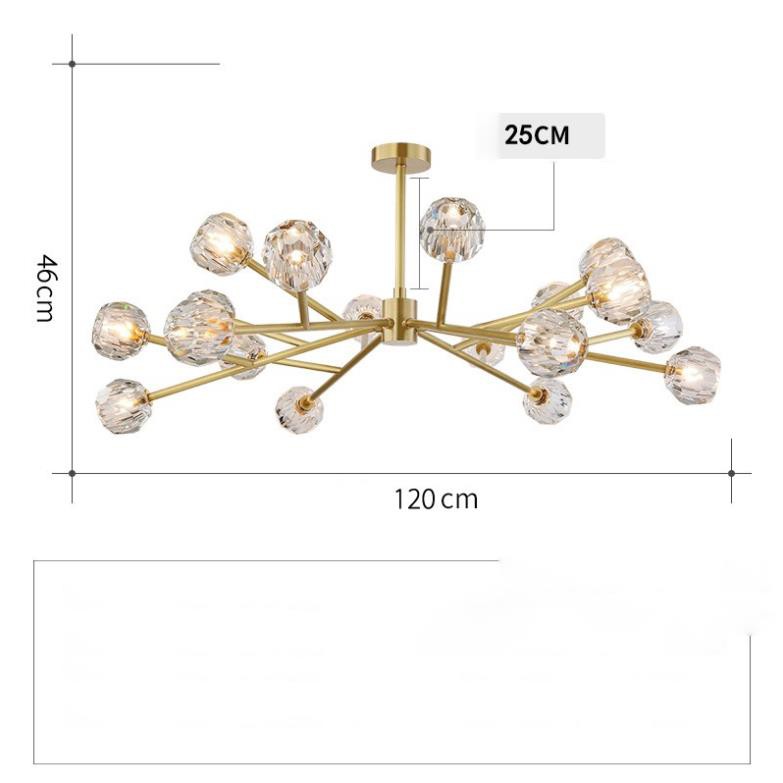 Đèn Chùm - Đèn Chùm Phòng Khách - Đèn Thả - Đèn Chùm Thả  15 Bóng Thắp Sáng Cao Cấp Phong Cách Châu Âu Sang Trọng