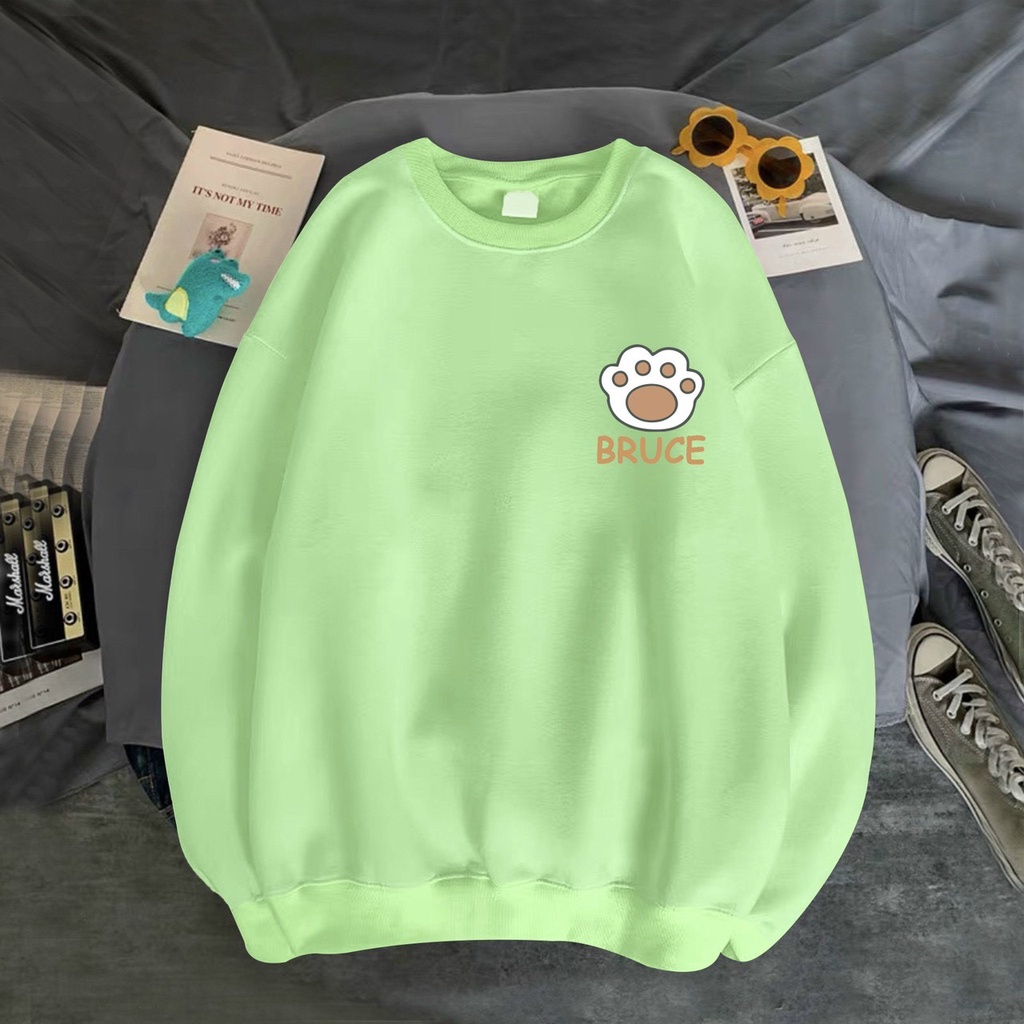 ÁO SWEATER NỈ UNISEX PHOM NAM NỮ IN BRUCE CỰC ĐẸP NHIỀU MÀU