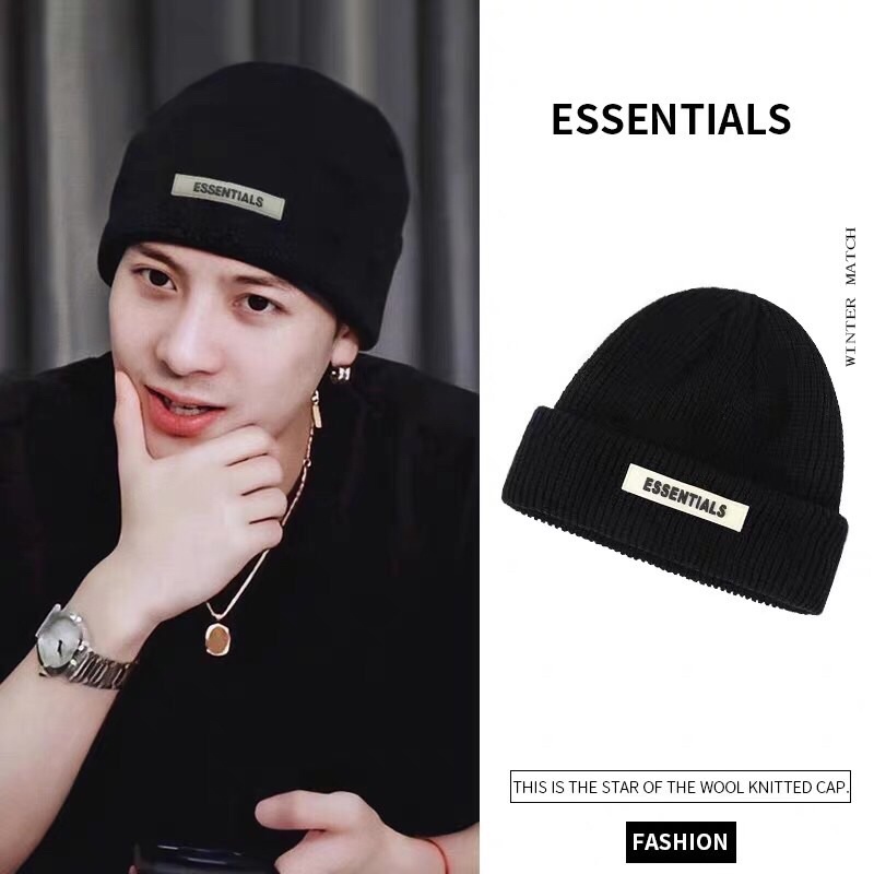 Mũ len mũ beanie chữ Essential phong cách unisex