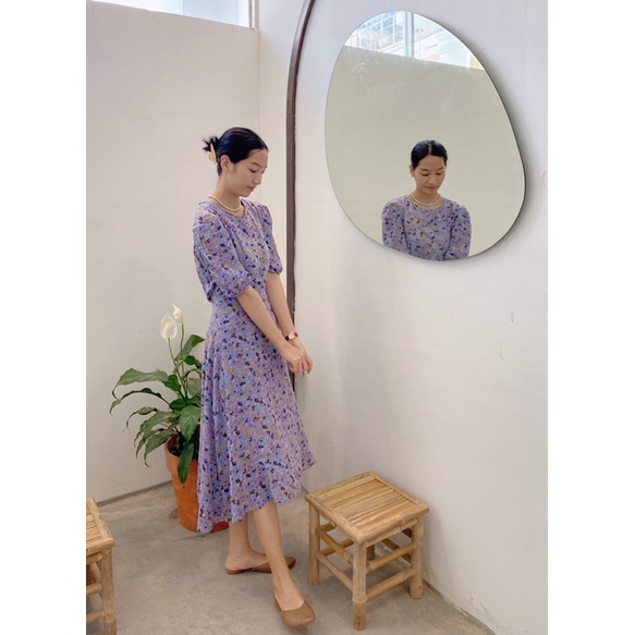 Đầm hoa nhí tím dáng dài