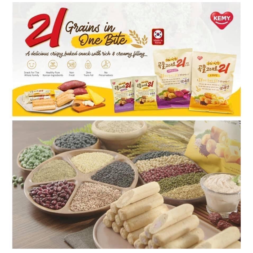 Bánh  Ngũ Cốc 23 Vị Nhân Phô Mai Hàn Quốc- TÚI KHỔNG LỒ 500G  - DINH DƯỠNG CHO MẸ VÀ BÉ