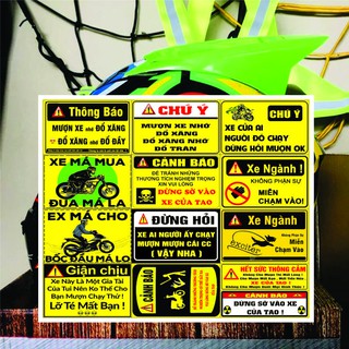 BỘ TEM CẢNH BÁO LOGO DÁN XE