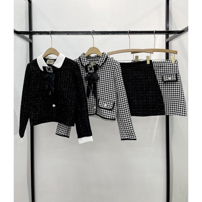 Sét dạ tiểu thư cao cấp tặng kèm nơ cài cổ full 3 màu kèm ảnh thật _Tiệm của Ả | BigBuy360 - bigbuy360.vn