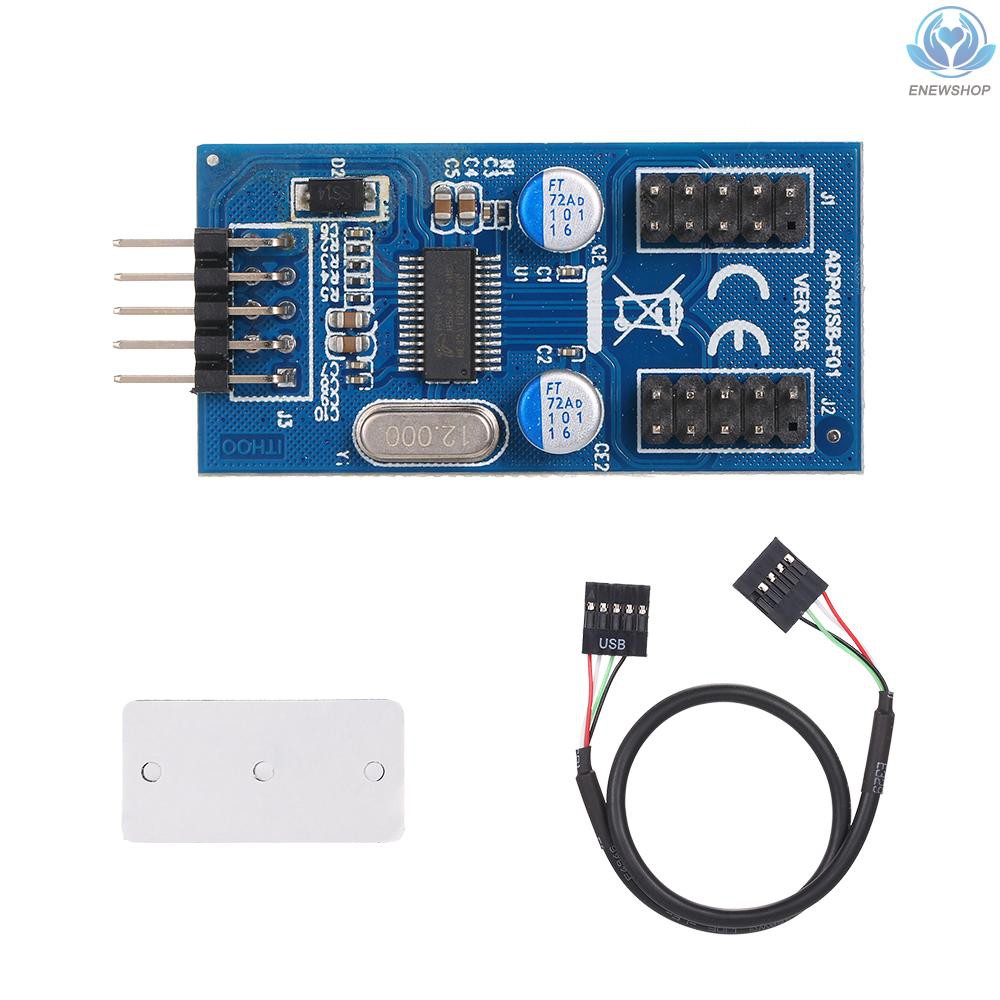 【enew】Motherboard 9Pin USB Header to 2 Male Adapter Card USB2.0 9Pin to Dual 9Pin   Connector Splitter