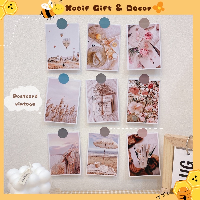 Set thiệp postcard VINTAGE có sẵn decor trang trí phòng cực xinh