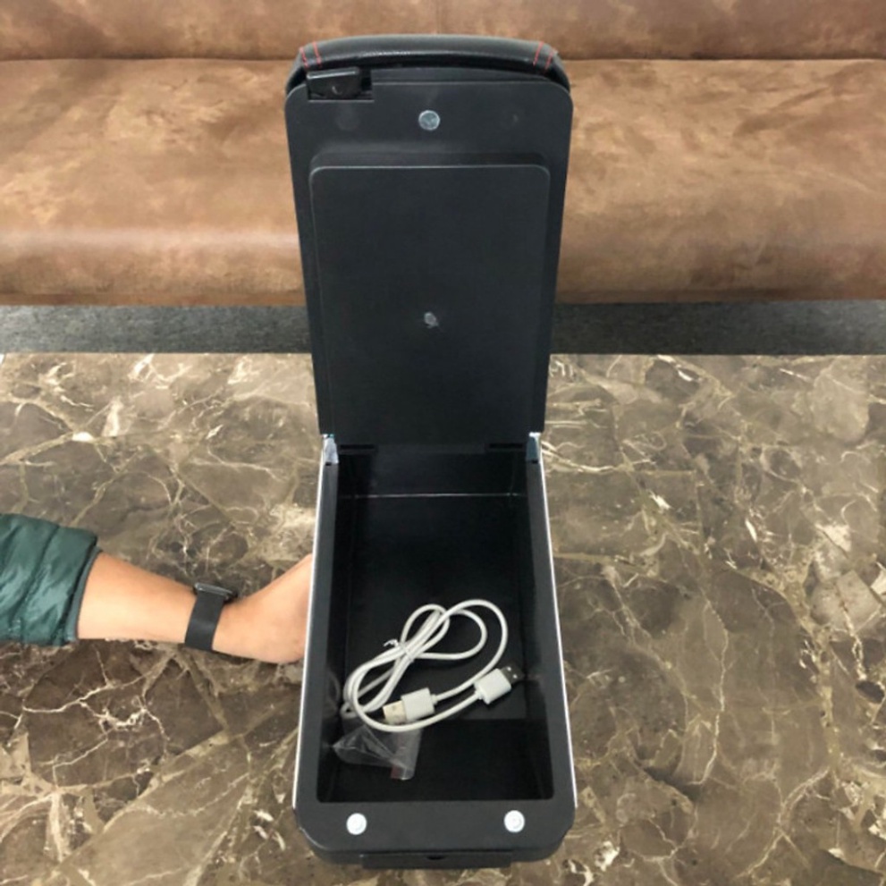 Hộp tỳ tay xe SOLUTO cao cấp tích hợp cổng sạc USB - Bảo hành 12 tháng