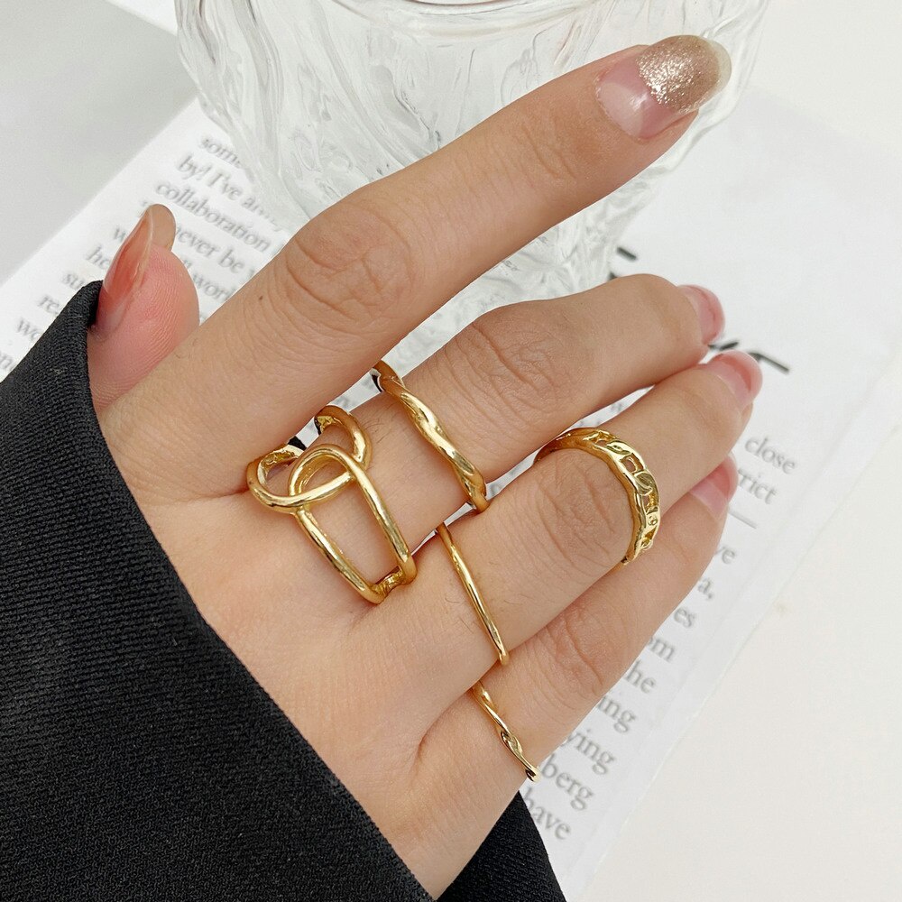 Set 5 nhẫn đeo khớp ngón tay thời trang cho nữ