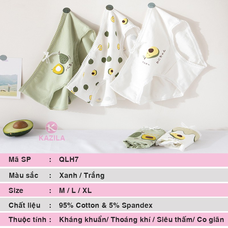 Quần lót nữ hình quả bơ dễ thương, quần lót cotton xuất Nhật Kazila QLH7 | BigBuy360 - bigbuy360.vn