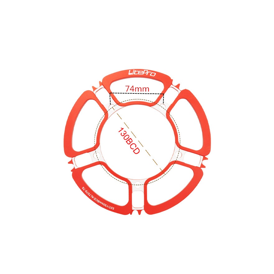 Đĩa xích xe đạp LITEPRO 5 lỗ 53 56 58T BMX 130BCD chất lượng cao