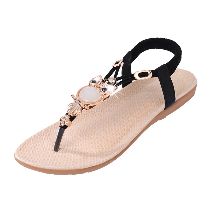 Dép sandal xỏ ngón IELGY màu trơn cỡ lớn thời trang retro cho nữ
