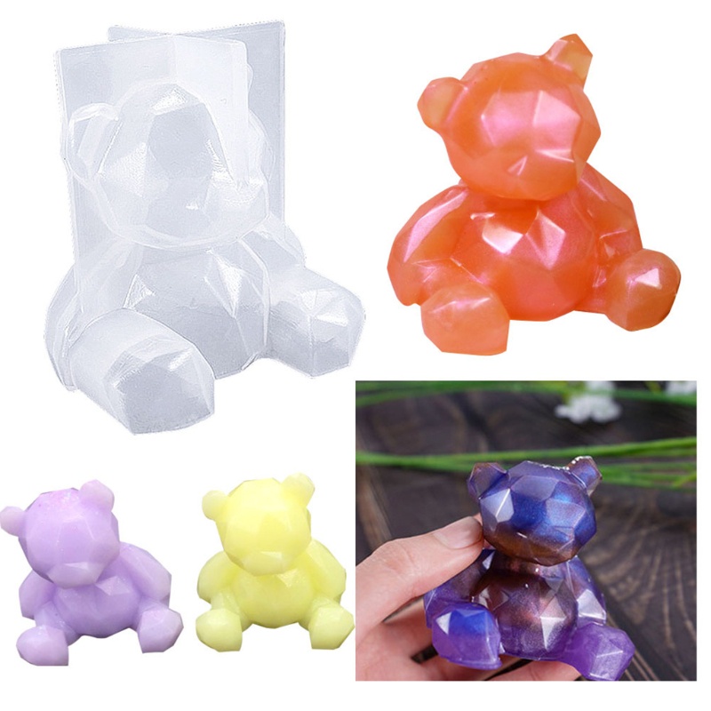 Khuôn silicon đúc hình gấu 3D làm mặt dây chuyền DIY