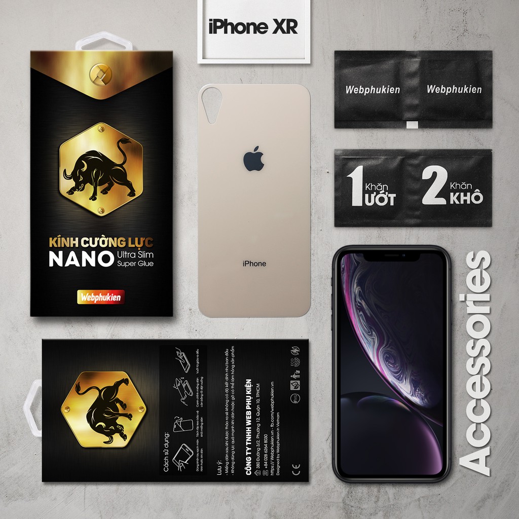 Cường lực iPhone XR hiệu Webphukien mặt sau