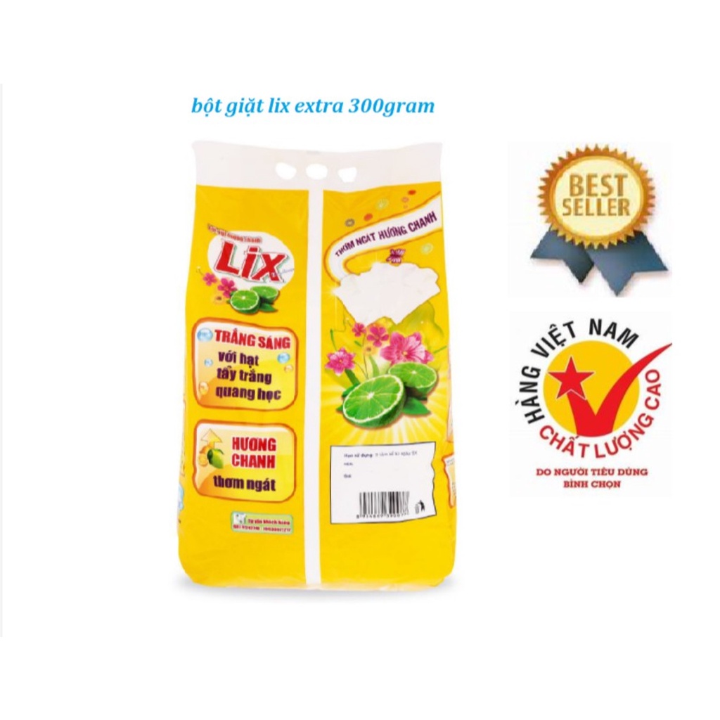 Bột giặt LIX EXTRA 250gram HƯƠNG CHANH dành cho giặt máy, giặt tay tẩy cực mạnh