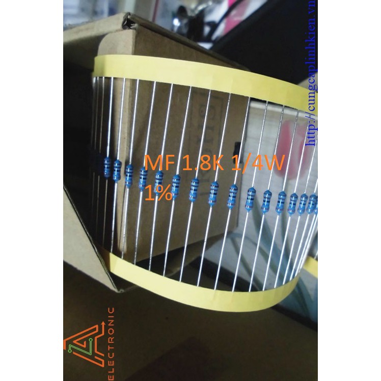 Điện trở MF 1.8K 1/4W 1% Chân đồng   T1-C6