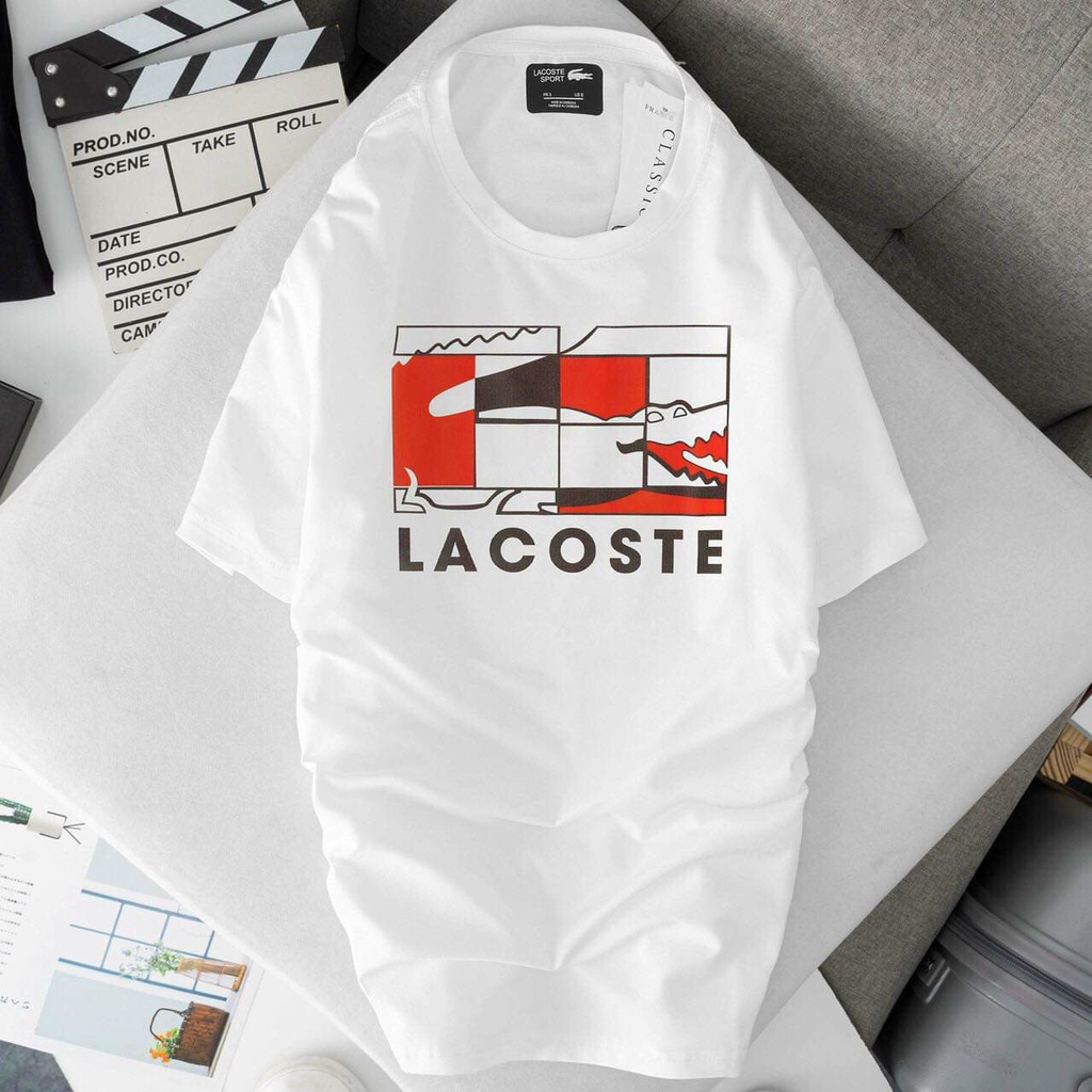 Áo Thun cotton In Chữ Lacoste Cổ Điển + Thẻ