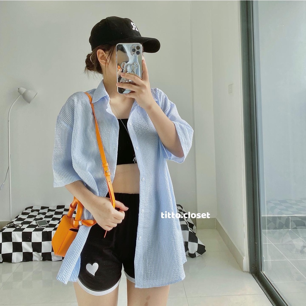 Áo Sơ Mi Kẻ Ngắn Tay Nice Shirts - Ảnh Thật - Titto Closet