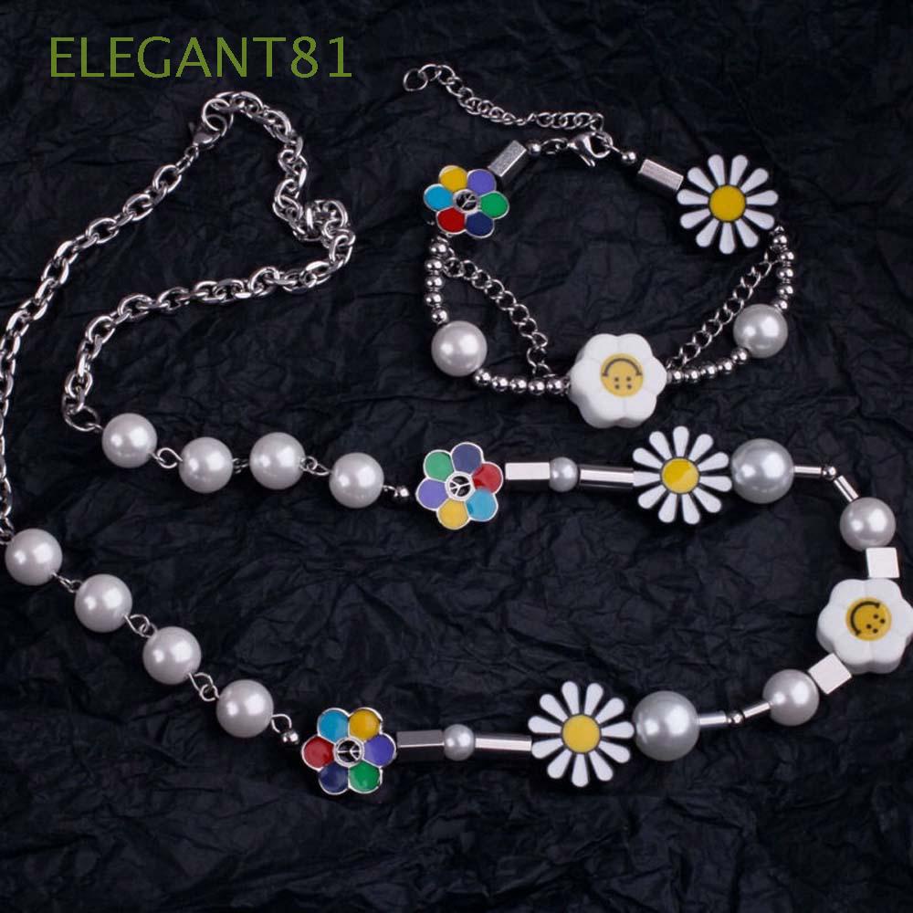 Vòng Tay Mặt Hoa Cúc Đính Ngọc Trai Phong Cách Hip Hop Thanh Lịch Cho Nữ 81