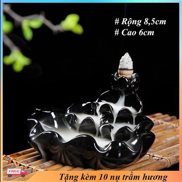 Thác khói trầm hương BA LÁ SEN- tặng kèm 10 nụ trầm hương