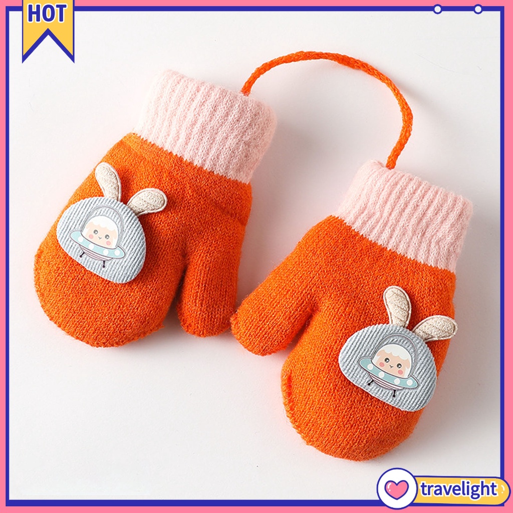 Đôi găng tay dệt kim chống mài mòn thiết kế hoạt hình xinh xắn dành cho trẻ em