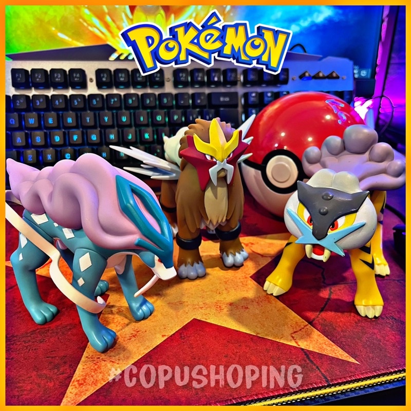 Mô hình Pokémon Bộ 3 Thần Thú Suicune Entei Raikou Tomy
