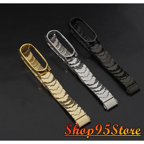 Dây đeo kim loại MIJOBS Xiaomi Miband 3/ Miband 4/ Miband 5 (Vảy rồng)