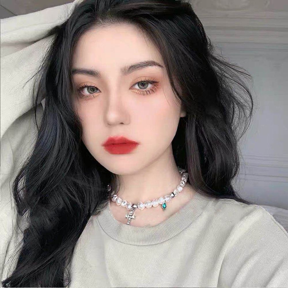 Vòng cổ choker đính ngọc trai nhân tạo thời trang Hàn Quốc sang trọng dành cho nam và nữ