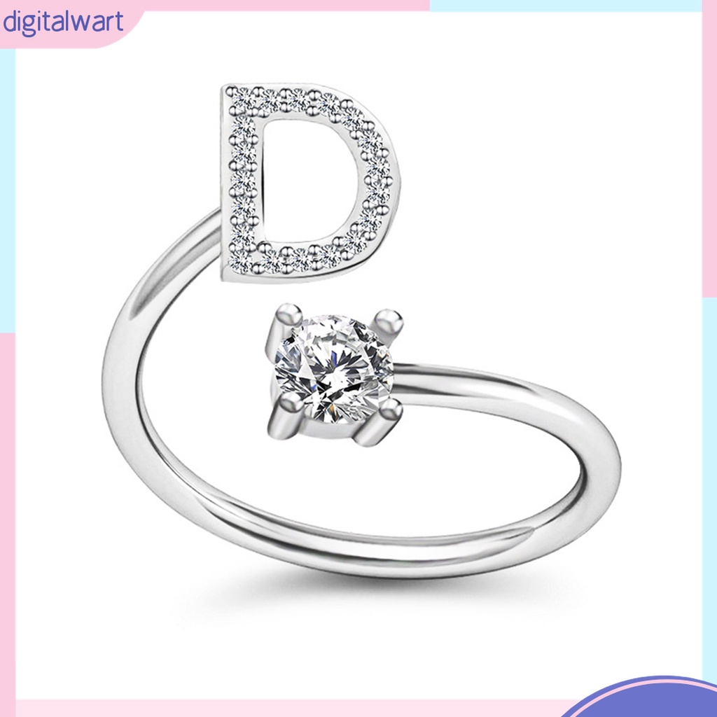 Nhẫn Cưới Mở In Chữ Cái A Đến Z Có Thể Điều Chỉnh Kích Thước