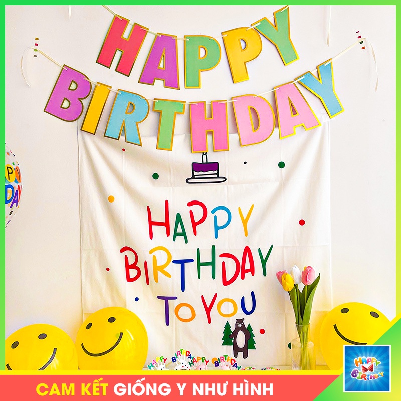 Set Chữ  "HAPPY BIRTHDAY" Trang Trí Sinh Nhật Handmade Kiểu Hàn Quốc Cực Chất