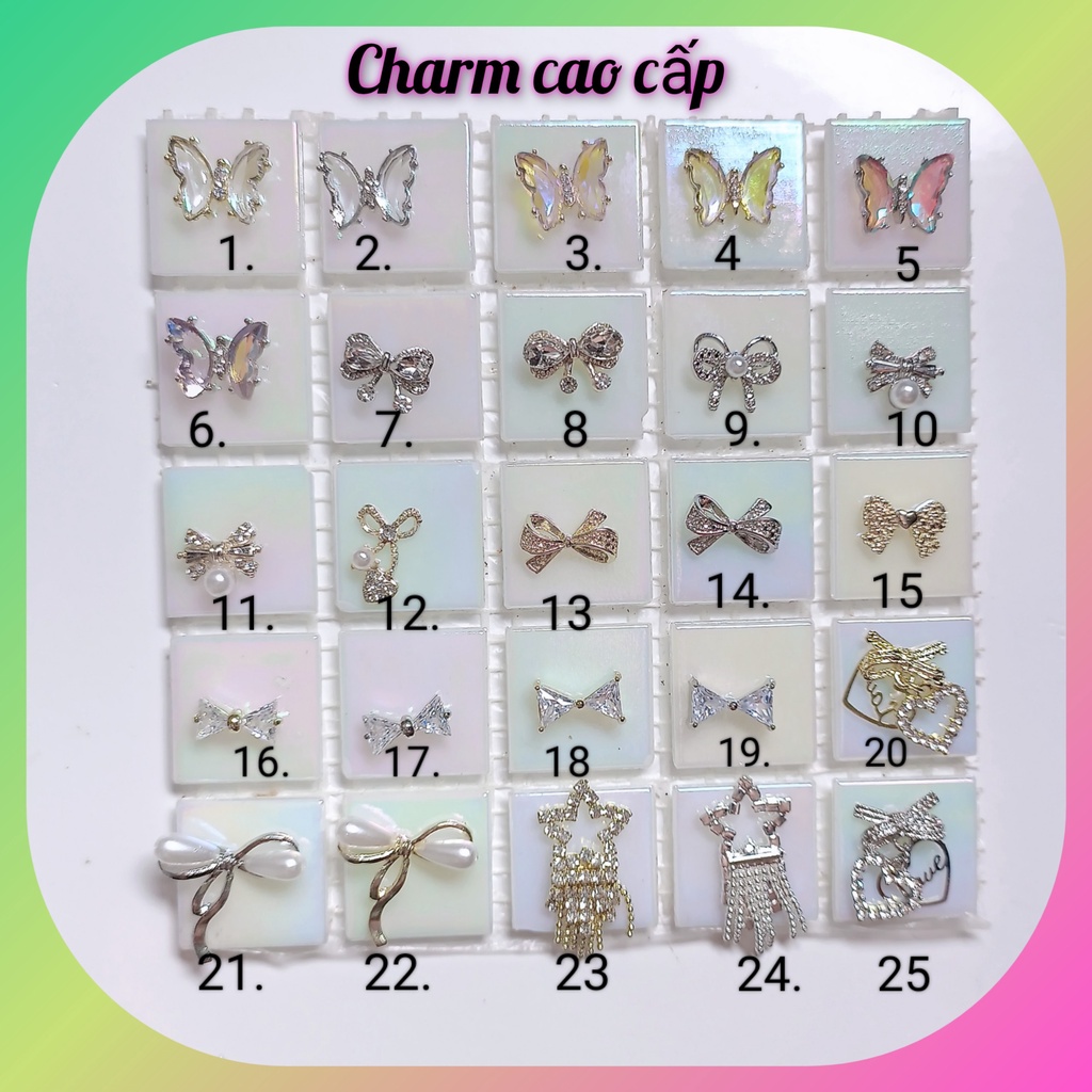 charm nơ nail cao cấp giá rẻ,charm đính móng tay,móng chân