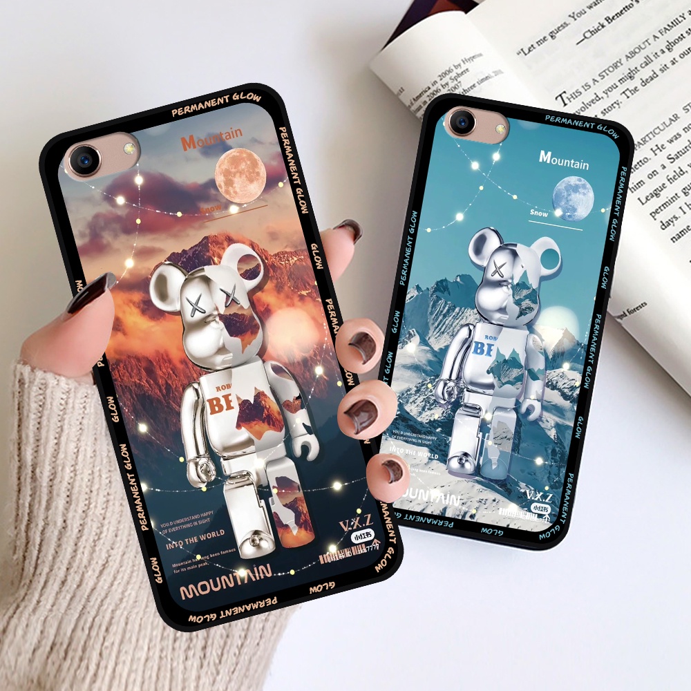 Ốp Oppo A83 in hình họa tiết Mountain, Be@rbrick dễ thương (T13 - T18)
